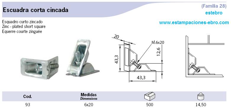 escuadra de cazoleta estebro