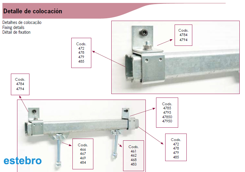 Herrajes para puertas: Rollapar simple U-60 acero